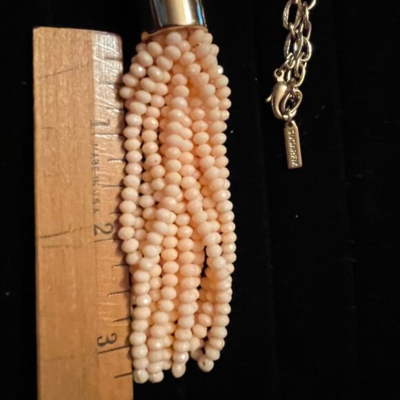 Sugar Fix Goldstone Necklace With Beaded Peach Tassel and  5 Unbranded Bangles - Picture 3 of 10